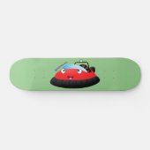 Cute red happy hovercraft cartoon skateboard (Horizontaal)