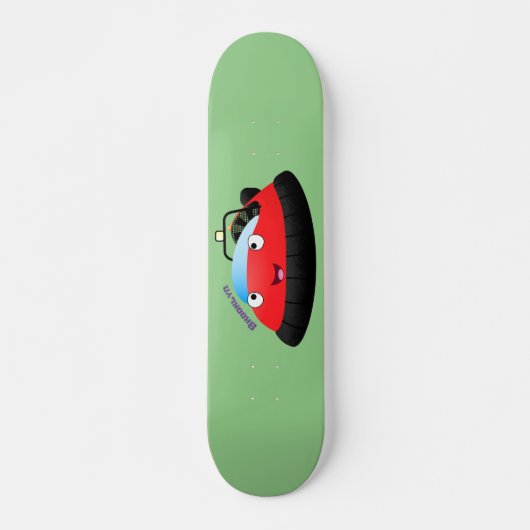 Cute red happy hovercraft cartoon skateboard (Voorkant)
