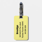 Cute red happy stapler cartoon bagagelabel (Achterkant verticaal)