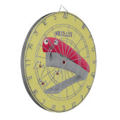 Cute red happy stapler cartoon dartbord (Voorkant Links)