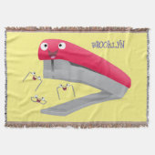 Cute red happy stapler cartoon deken (Voorkant)