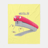 Cute red happy stapler cartoon fleece deken (Voorkant)