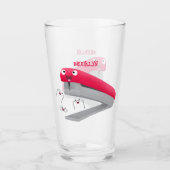 Cute red happy stapler cartoon glas (Voorkant)