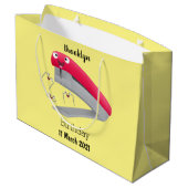 Cute red happy stapler cartoon groot cadeauzakje (Achterkant Gekanteld)