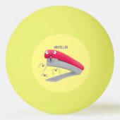 Cute red happy stapler cartoon pingpongballen (Achterkant)