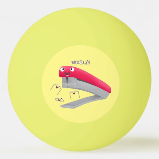 Cute red happy stapler cartoon pingpongballen (Voorkant)