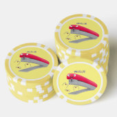 Cute red happy stapler cartoon poker chips (Opstapeling)