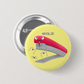 Cute red happy stapler cartoon ronde button 5,7 cm (Voorkant /achterkant)
