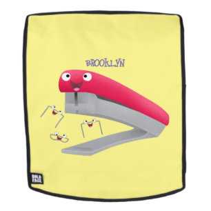 Cute red happy stapler cartoon rugtassen