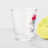 Cute red happy stapler cartoon shot glas (Links)