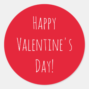 Cute Red Happy Valentine Day Ronde Sticker