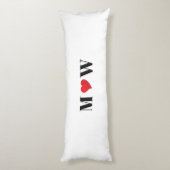 Cute red hart aangepaste initialen monogram lichaamskussen (Achterkant (Verticaal))