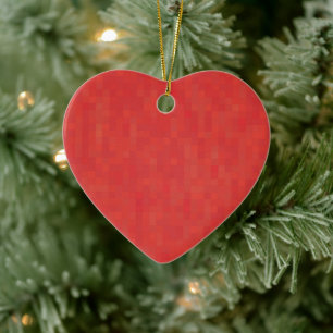Cute red hart abstract patroon romantische kerst keramisch ornament
