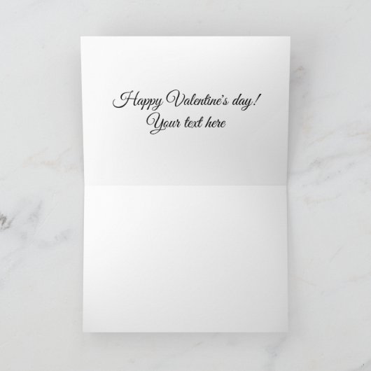 Cute red hart liefde koppel minimalistische elegan kaart (Binnen)