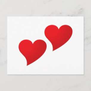 Cute red hart paar minimalistisch modern romantisc briefkaart