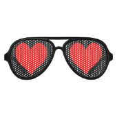 Cute Red Heart Aviator Zonnebril (Voorkant)