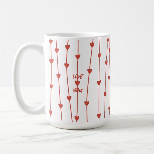 Cute Red Heart Branches Valentijn Day Koffiemok (Links)