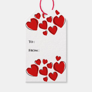 Cute Red Heart Cadeaulabel