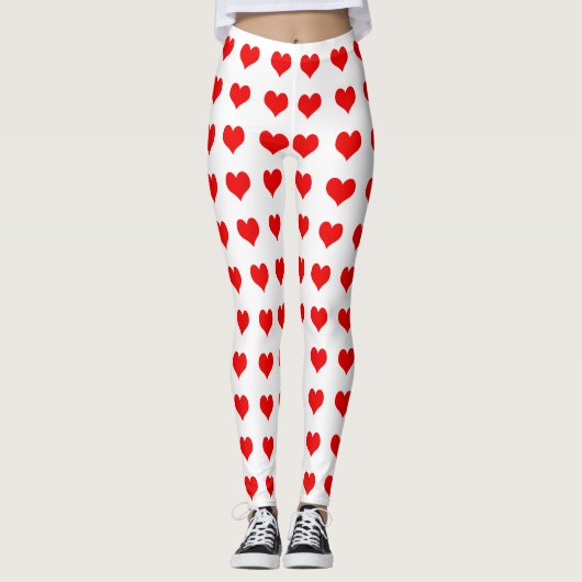 Cute Red Heart Design Leggings (Voorkant)