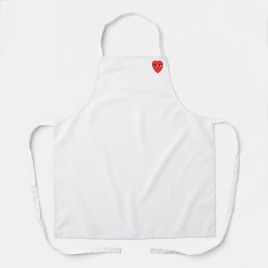 Cute Red Heart met het Schort van de ogen (Voorkant)