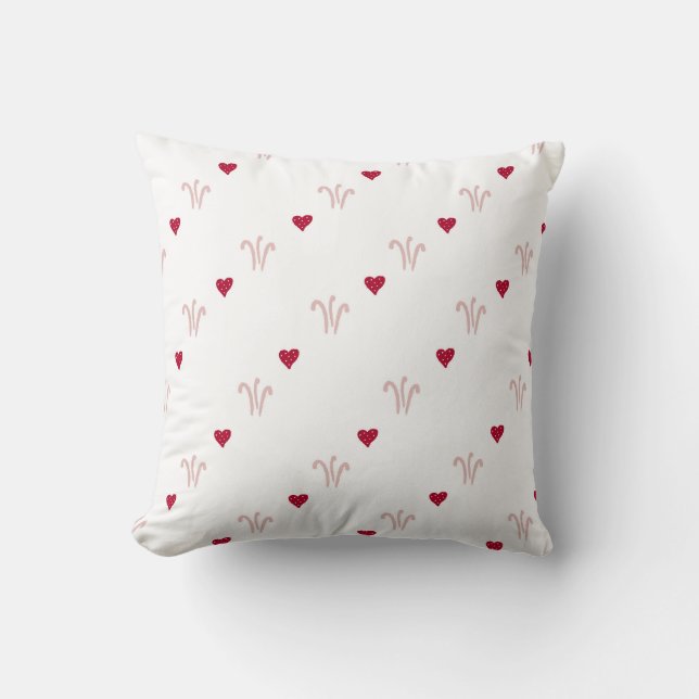 Cute Red Heart Pattern Chic Kussen (Voorkant)