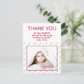 Cute Red Heart Pattern Foto Birthday Dank u Briefkaart (Staand voorkant)