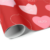 Cute Red Heart Pattern XOXO Valentijnsdag Cadeaupapier (Rol Hoek)