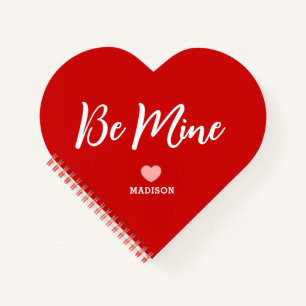 Cute Red Heart Shaped Valentijnsdag, op maat gemaa Notitieboek
