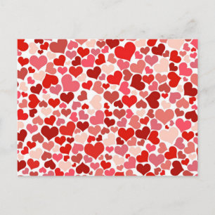 Cute Red Hearts Background Briefkaart