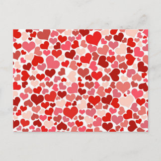 Cute Red Hearts Background Briefkaart