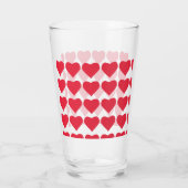 ❤️ Cute Red Hearts Drink Glas (Achterkant)