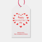 Cute Red Hearts Happy Valentine's Day Cadeaulabel (Voorkant)