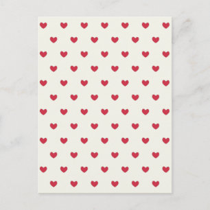 Cute Red Hearts Patroon Briefkaart