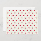 Cute Red Hearts Patroon Briefkaart (Voorkant / Achterkant)