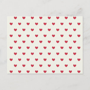 Cute Red Hearts Patroon Briefkaart