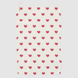 Cute Red Hearts Patroon Golfhanddoek