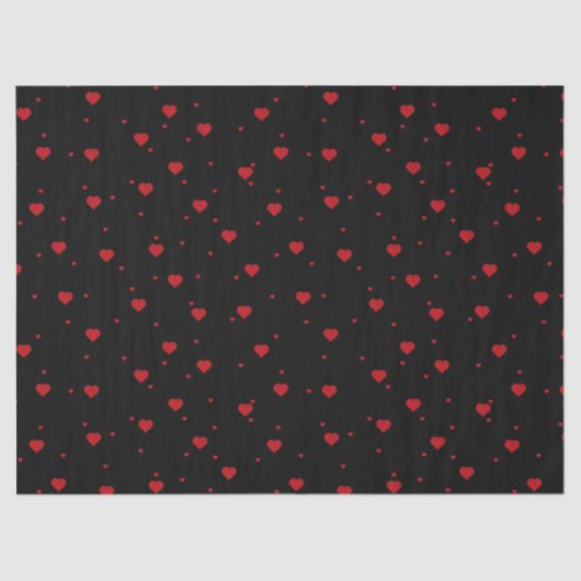 Cute Red Hearts Patroon Tissuepapier (Voorkant)