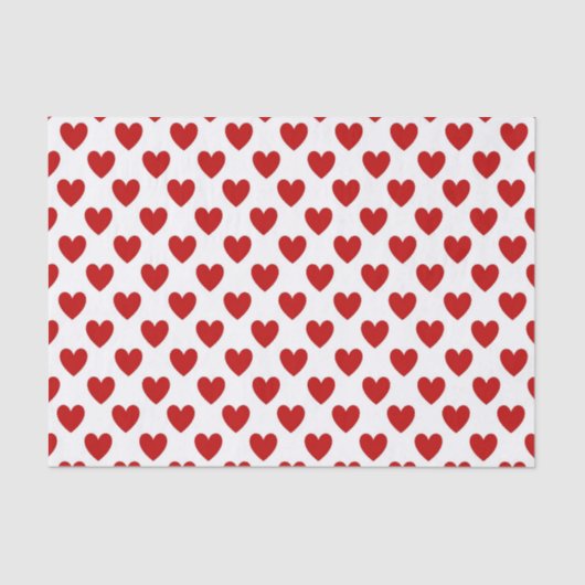 Cute Red Hearts Patroon Tissuepapier (Voorkant)