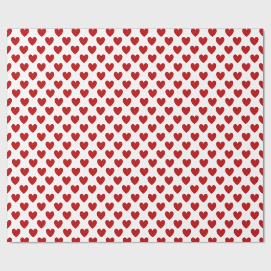 Cute Red Hearts Pattern Cadeaupapier (Vlak)