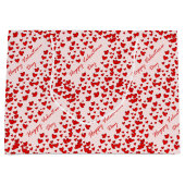 Cute Red Hearts Pattern Happy Valentine Day Groot Cadeauzakje (Voorkant)