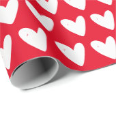 Cute Red Hearts Pattern Valentijnsdag Cadeaupapier (Rol Hoek)