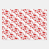 Cute Red Hearts Pattern Valentijnsdag set of 3 Inpakpapier Vel (Voorkant 2)