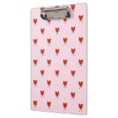 Cute Red Hearts Seamless Love Pattern on Pink Klembord (Links)