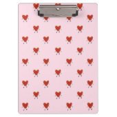 Cute Red Hearts Seamless Love Pattern on Pink Klembord (Voorkant)