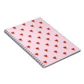Cute Red Hearts Seamless Love Pattern on Pink Notitieboek (Rechterzijde)