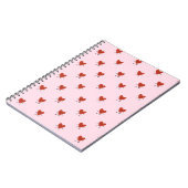 Cute Red Hearts Seamless Love Pattern on Pink Notitieboek (Linkerzijde)