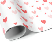 Cute Red Hearts Valentijnsdag Cadeaupapier (Rol Hoek)