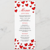 Cute Red Hearts Valentines Jour Menu (Devant)