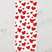 Cute Red Hearts Valentines Jour Menu (Dos)