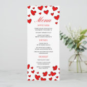 Cute Red Hearts Valentines Jour Menu (Debout devant)